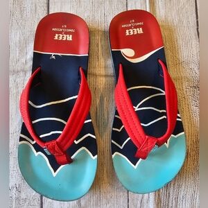 REEF x Jonas Claesson Big Kids Size 6/7 Ahi Flip Flop Sandals Summer Beach Pool